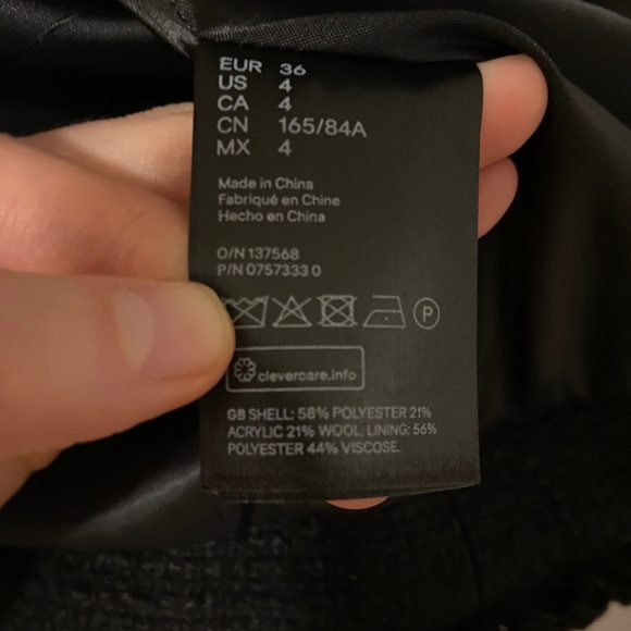 H&M Black Tweed Blazer | Size 4 - Picture 4 of 4